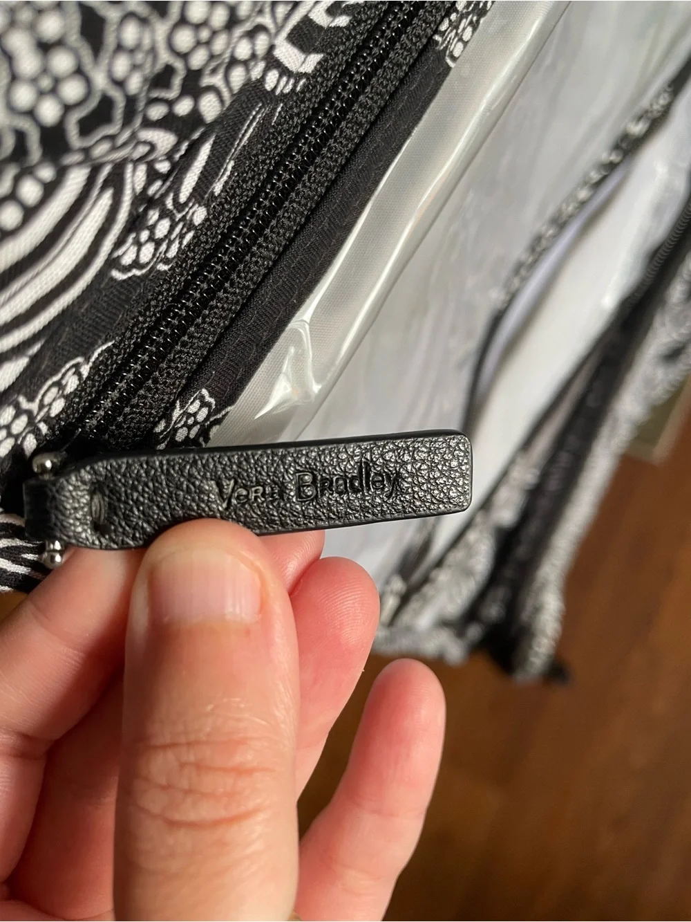 Vera Bradley Black & White Quilted Floral Makeup/Travel Bag